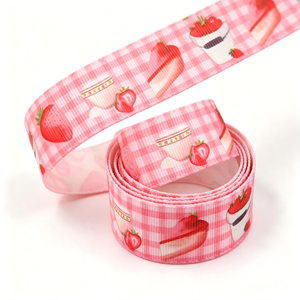 โรงงานขายส่งริบบิ้น GRACE RIBBON ริบบิ้นซาตินทอสองหน้า ทนต่อการหดตัว ปรับแต่งความกว้างได้ พิมพ์ลายฟอยล์ทอง ริบบิ้น 100% - Product Image 2