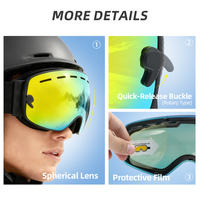 Lunettes de ski anti-buée pour hommes et femmes, pour motoneige, patinage, moto, pêche, activités de plein air, réglables, protection UV400, lunettes de snowboard