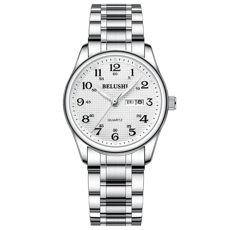 B- 579 silver style for women Shell white surface steel belt