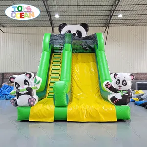 Tùy chỉnh thương mại PVC ướt và khô chim cánh cụt Inflatable Panda trượt cho trẻ em