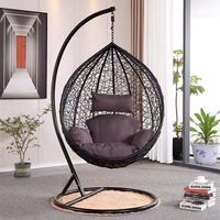 Fauteuil suspendu en osier pour l'extérieur, chaise balançoire pour patio, jardin, balcon, avec coussin, siège relaxant