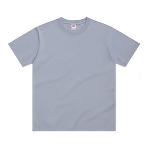 Camiseta de manga corta de talla grande de algodón puro de 250 gramos cuadrados de peso pesado para hombre 100% algodón cuello redondo manga corta abullonada - Product Image 5