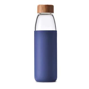 <span class=keywords><strong>350ml</strong></span>/500ml Garrafa De Água De Vidro De Borosilicato Com Manga De Silicone Garrafas De Vidro Personalizadas Com Tampa De Bambu - Product Image 1