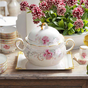 Modern 70 Pcs <b>Ceramic</b> Dinnerware <b>Set</b> Customizable Bone China Porcelain Pottery for Home Hotel Restaurant - Product Image 4