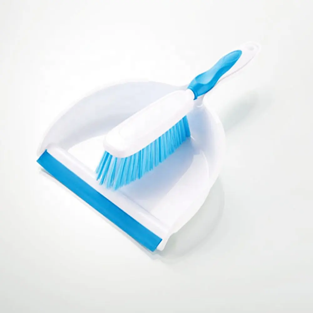 O-Cleaning Portable Snap-On Mini Hand Rubber Broom/Brush And Dustpan Set With Comfortable Handle,Reliable Household Cleaner