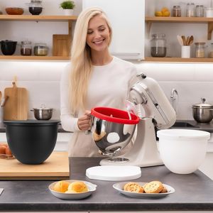Revêtement de bol mélangeur en silicone pour batteur sur socle, rouge, noir, blanc, qualité alimentaire, antiadhésif, accessoire de cuisson, outil de cuisine - Product Image 1