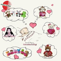 Jouet en peluche ours mignon, ours en peluche de la Saint-Valentin avec cœur rouge