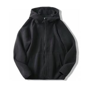 Chaqueta con capucha de forro polar grueso para hombre, a prueba de viento, con cierre de cremallera, dobladillo recto, ropa informal con etiqueta y etiquetas colgantes. - Product Image 2