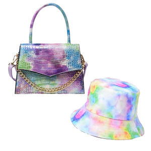 HT-372 di moda promozionale Set di borse a tracolla Tie Dye Set cappello borsa da donna borse da donna a spalla singola borsa e cappello Set - Product Image 2