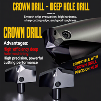 SERTAN Lame de foret couronne 10 11 99 mm pour perçage profond intensif, porte-outil de perçage rapide CNC