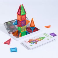 MAGPLAYER Tuiles magnétiques de voyage, mini blocs magnétiques, jouets éducatifs pour enfants en bas âge, cadeaux pour enfants