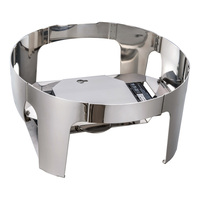 Plat de service rond de luxe pour buffet d'hôtel, en acier inoxydable poli miroir, avec couvercle martelé et charnière à ressort