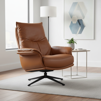Fauteuil inclinable moderne en cuir avec repose-pieds, fauteuil de direction pivotant à dossier haut pour bureau et salon
