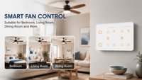 Interrupteur intelligent double 2Gang MakeGood 147*86mm Tuya Zigbee avec variateur de vitesse de ventilateur et interrupteur d'éclairage 2Gang, panneau en verre, rétroéclairage RGB, charge 200W