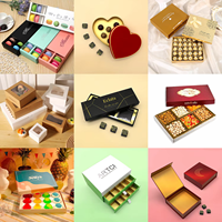 Boîte à chocolat personnalisée noire de luxe, recyclable, en carton rigide, avec laminage mat, revêtement UV, paillettes, fermeture magnétique