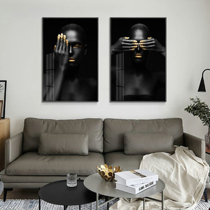 Décoration murale en toile, artisanat moderne pour la maison, peintures africaines, images de corps, impressions d'art, peinture de <span class=keywords><strong>paysage</strong></span> <span class=keywords><strong>noir</strong></span> <span class=keywords><strong>et</strong></span> <span class=keywords><strong>blanc</strong></span>, personnalisée, 100 pièces - Product Image 4