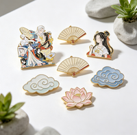 Broches en métal sur mesure d'inspiration anime antique, fabriquées en Chine, conception gratuite, faible MOQ pour cadeaux souvenirs