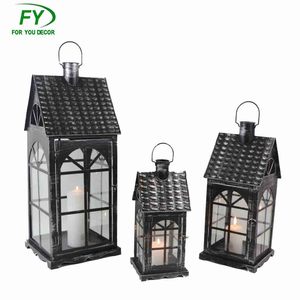 Forma de Casa venta al por mayor chino Palacio de metal vela linterna - Product Image 1