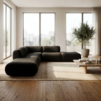 Canapé d'angle en forme de L sans cadre, entièrement en mousse, compressé sous vide, pour appartement, villa, moderne, couleur personnalisable
