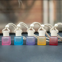Flacon diffuseur de parfum en verre vide, coloré, rond, avec bouchon à vis, pour voiture, 5 ml, 8 ml