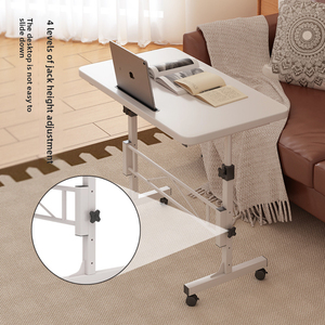 Table d'appoint mobile moderne réglable en hauteur avec barre transversale renforcée, fente pour <span class=keywords><strong>tablette</strong></span>, roulettes verrouillables, table pour <span class=keywords><strong>ordinateur</strong></span> <span class=keywords><strong>portable</strong></span> pour canapé-<span class=keywords><strong>lit</strong></span> - Product Image 5