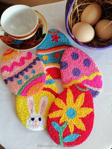 Ventes directes d'usine personnalisable vacances de Pâques fournitures oeuf cadeau ensemble à la main poinçon aiguille sous-verres artisanat tasse tapis - Product Image 2