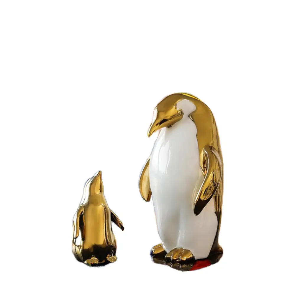 Sculpture de pingouin en céramique artisanat pour bureau à domicile décor d'hôtel résine fibre de verre sport et gnome cadeaux de noël