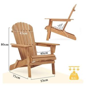 Fauteuil de patio Chaise <span class=keywords><strong>adirondack</strong></span> pliante en bois massif semi-assemblée pour jardin, arrière-cour et piscine - Product Image 4