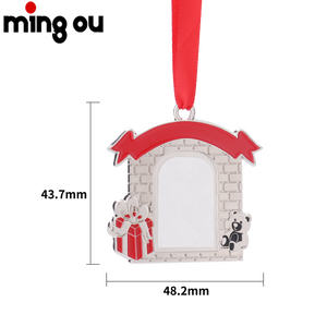 Handgemachte benutzer definierte Sublimation Ornamente Fabrik Großhandel Metall Weihnachts dekoration für Weihnachts baum oder Heimgebrauch - Product Image 2