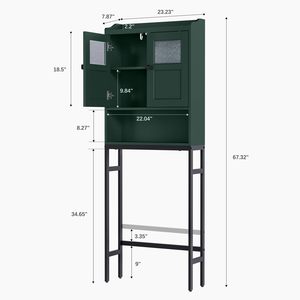 Combohome a doppia porta con cerniera morbida sopra la toilette portaoggetti mobili da bagno con armadio a chiusura morbida - Product Image 2