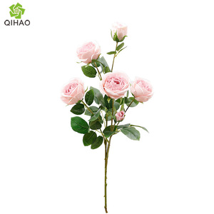 QIHAO Bouquet de roses artificielles en soie rose, haute simulation, décoration de mariage, décoration intérieure - Product Image 4