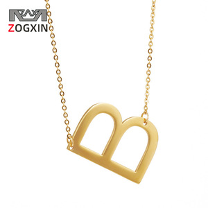 Zogxin Letter Necklace 18K Gold Stainless Steel Pendant For Women Fashion Jewelry Gift - Product Image 1