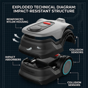 <span class=keywords><strong>Tondeuse</strong></span> à gazon robotisée Kesen de qualité industrielle, hybride électrique, auto-rechargeable, autopropulsée, télécommandée, avec bac à herbe et <span class=keywords><strong>batterie</strong></span> - Product Image 2