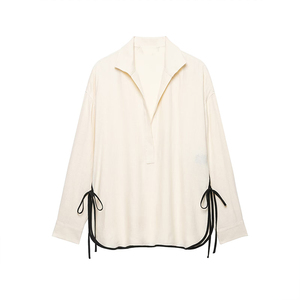 <b>Women</b> Vintage Lace Blouse <b>Long</b> Sleeve Woven <b>Shirt</b> Elegant Casual Daily Wear - Product Image 1