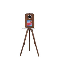 YPT Photomaton Rétro en Bois avec Écran Tactile, Télécommande, Compatible Wi-Fi/Bluetooth pour Appareil Photo Reflex/Smartphone/iPad/Appareil Photo, Service Libre-Service