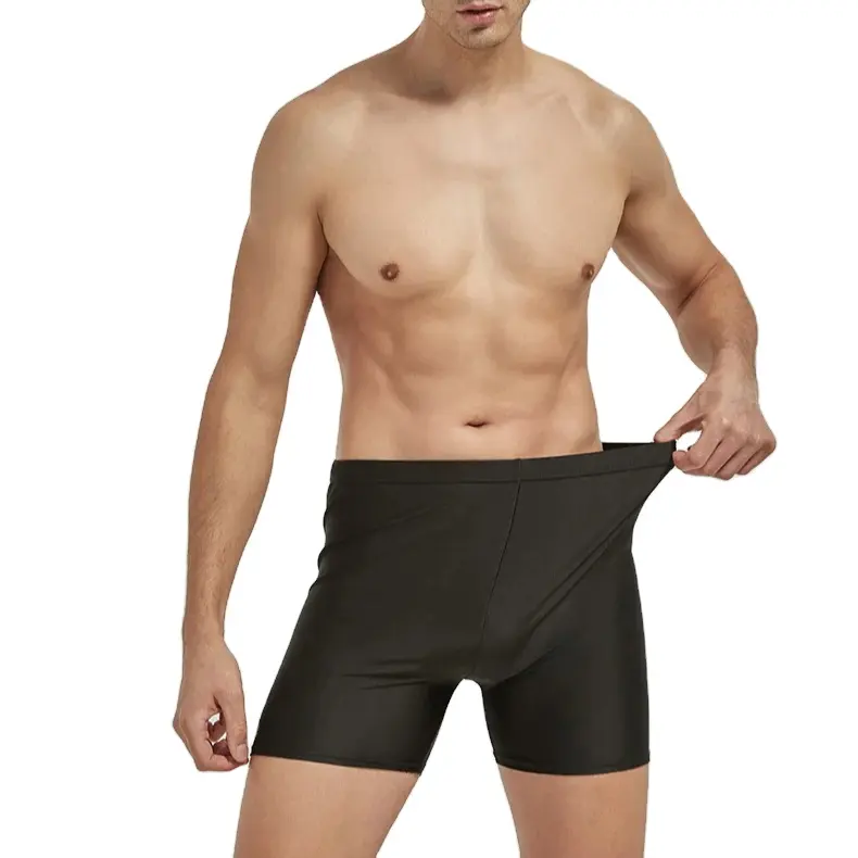 Siyah naylon Spandex bahar erkek erkek mayosu Boardshorts yaz Beachwear kısa erkek mayosu erkek yüzme şortu