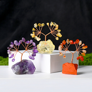 Bán Buôn Nguyên Liệu Tự Nhiên Đá Cơ Sở Tinh Thể Tiền Cây Sỏi Thạch Anh Đá Quý Lá Pha Lê Cây Cho Phong Thủy Trang Trí - Product Image 6