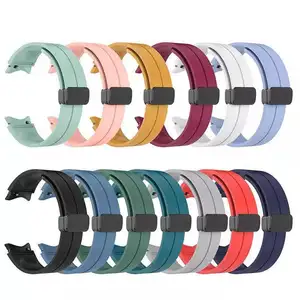 Offical Magnetische Gesp Zachte Rubber Sport Bandjes Voor Samsung Galaxy Horloge 4 5 5pro 40Mm 44Mm 45Mm samsung Siliconen Horloge Band