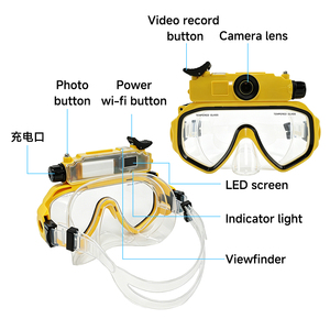 หน้ากากดำน้ำพร้อมกล้องแอคชั่น 5MP แบบถอดได้ 72 °   กล้องวิดีโอมุมกว้าง 720P พร้อมแบตเตอรี่แบบชาร์จได้ในตัว - Product Image 5