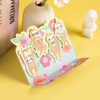 Bloc-notes autocollant personnalisé à faible MOQ avec motif de paresseux mignon, idéal pour le bureau ou comme cadeau, marque-pages personnalisables avec logo