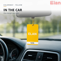 Désodorisant de voiture suspendu en papier parfumé ELAN, forme personnalisée, pour l'intérieur de la voiture, cadeau promotionnel avec emballage personnalisé et logo