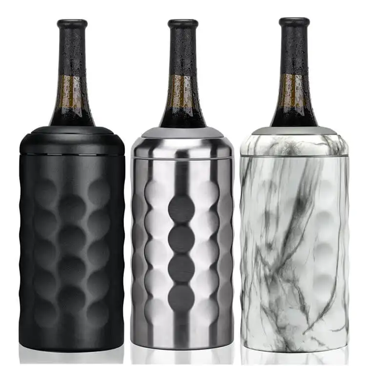 화이트 와인 샴페인 용 스테인레스 스틸 이중 벽 와인 쿨러 와인 냉각기 가장 표준 크기의 병 적합