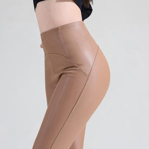 <span class=keywords><strong>Pantaloni</strong></span> Casual in finta pelle di pecora da donna di alta qualità Sexy collant in PU con elastico in vita stile a matita Skinny - Product Image 3