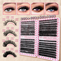 Extensions de cils en cachemire en gros, cils volume noir mat, cils velours individuels 8-25mm