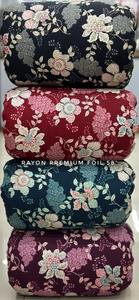 ผ้าเรยอน/วิสโคสถักคุณภาพสูง ออร์แกนิค ระบายอากาศได้ดี น้ำหนักเบา พิมพ์ลายฟอยล์ สำหรับกระโปรงและเสื้อเชิ้ตสไตล์ลำลองทันสมัย - Product Image 2