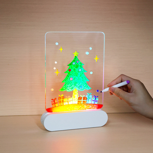 Đèn ngủ LED cảm ứng <span class=keywords><strong>USB</strong></span> sạc lại thông minh 3D tùy chỉnh hoạt hình màu sắc động acrylic không dây dành cho trẻ em quà tặng Giáng sinh - Product Image 1