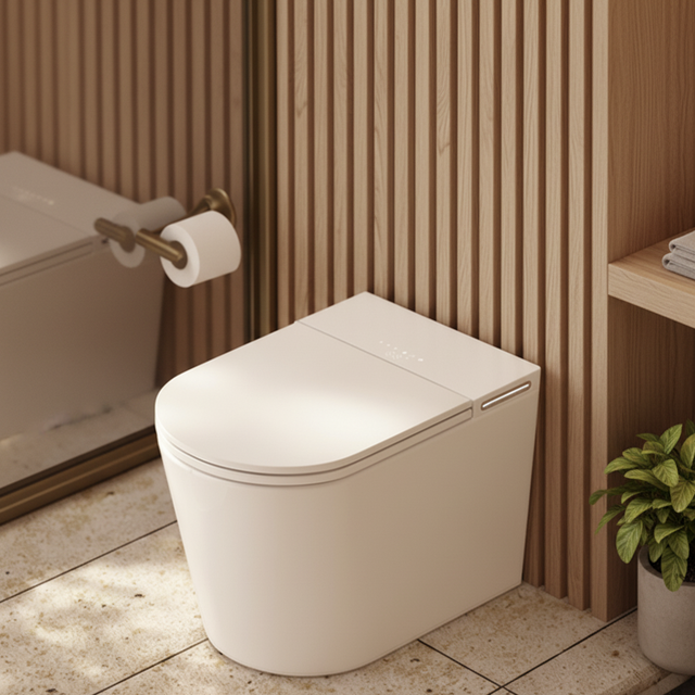 S026 Modern Sanitary Ware Floor Mounted Automatic Toilet Bowl Save Space Bathroom Water Closet Ceramic Intelligent Smart Toilet