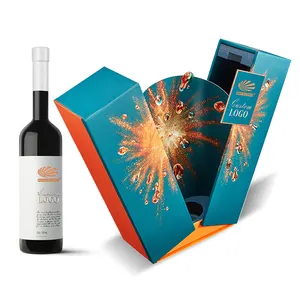 Custom Luxury Wine Cardboard Gift Set Packaging For Single Wine Bottle Wooden Cardboard Box Packaging