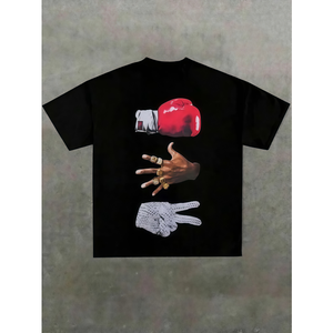 Camisetas de Hombre al por Mayor, Negras, de Alta Calidad, Talla Grande, con Bordado Personalizado - Product Image 2