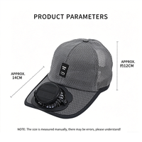 Casquette de baseball OEM personnalisée avec logo, ventilateur solaire USB double charge, respirante et rafraîchissante pour activités extérieures